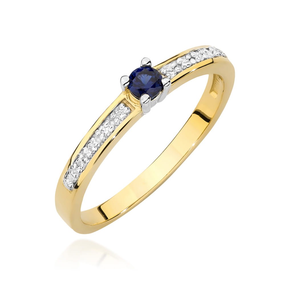 Pierścionek Złoty pr 585 Brylanty Szafir 0.30 ct
BC030-585-S0.15-BD