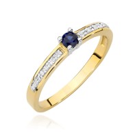 Pierścionek Złoty pr 585 Brylanty Szafir 0.30 ct
BC030-585-S0.15-BD