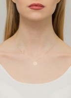 Naszyjnik Złoty pr 585 Celebrytka Globus Samolot Podróżnik Brylant   C056-585-B0.005-BD