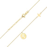 Naszyjnik Złoty pr 585 Celebrytka Globus Samolot Podróżnik Brylant   C056-585-B0.005-BD