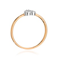 Pierścionek Złoty pr 585 Serce z Brylantami 0,10 ct 
BC041-585-B0.10-BD