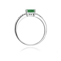 Pierścionek Złoty pr 585 Zaręczynowy Brylanty Szmaragd 0.40 ct 
W077-585-SZ0.40-BD