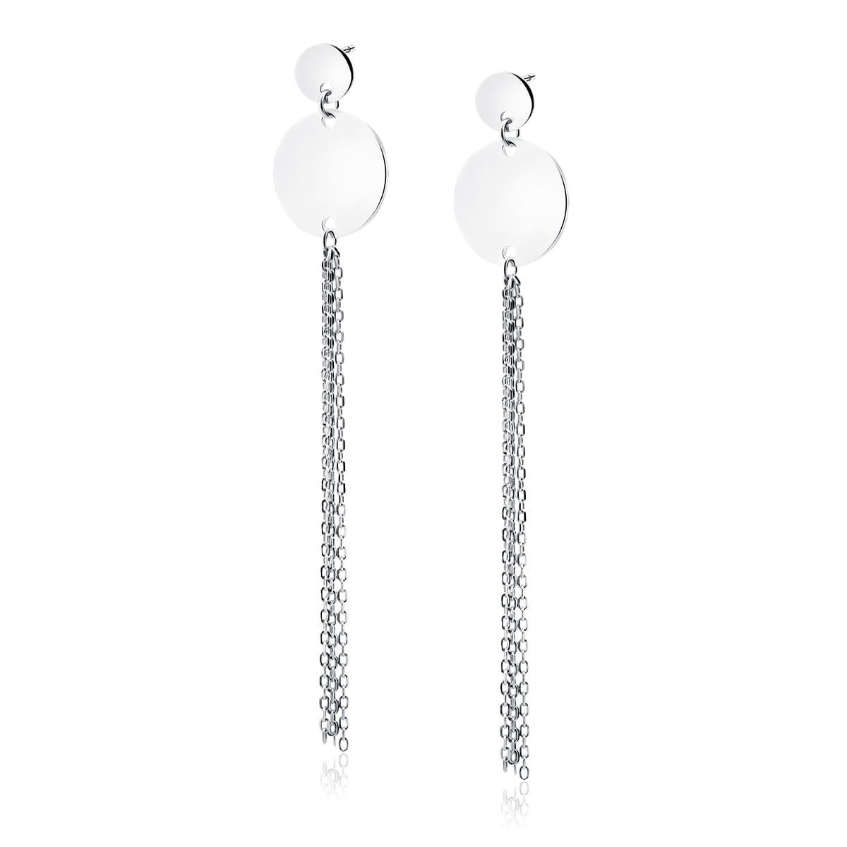 Kolczyki Srebrne pr 925 Kółka z łańcuszkami KO431S-Z1798ER