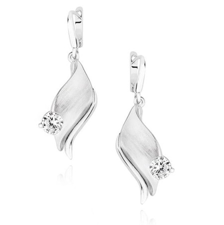 Kolczyki Srebrne pr 925 Cyrkonia Satyna