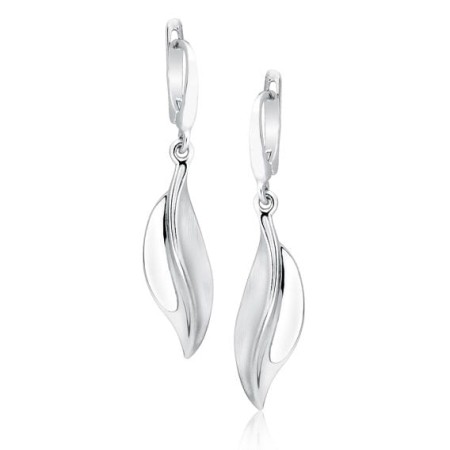 Kolczyki Srebrne pr 925 Liść