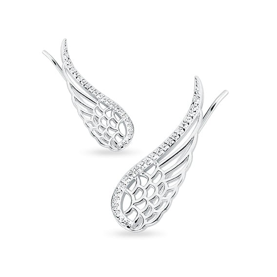 Kolczyki Srebrne pr 925 Nausznice Skrzydła  KO186S-Z1606E