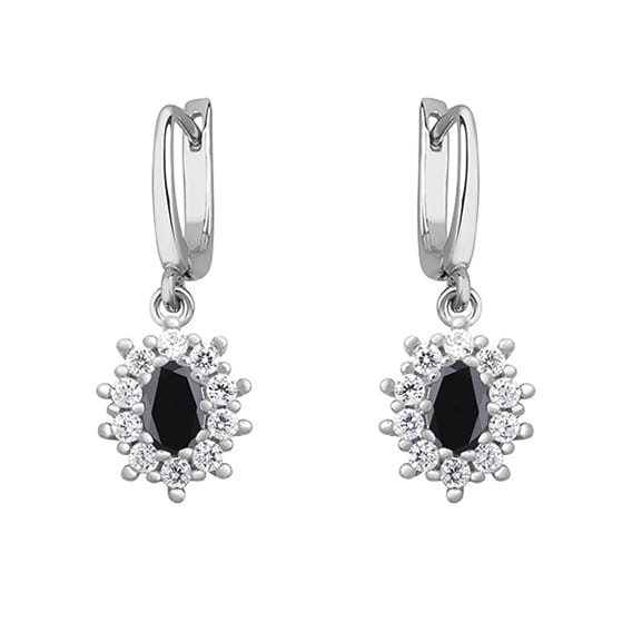 Kolczyki Srebrne pr 925 Czarna Cyrkonia KO190S-Z1099D