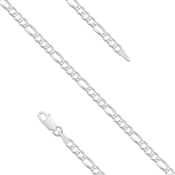 Łańcuszek Srebrny pr 925 Diamentowe Figaro Płaskie
 L014S-FIEX80R