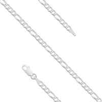 Łańcuszek Srebrny pr 925 Diamentowe Figaro Płaskie
 L014S-FIEX80R