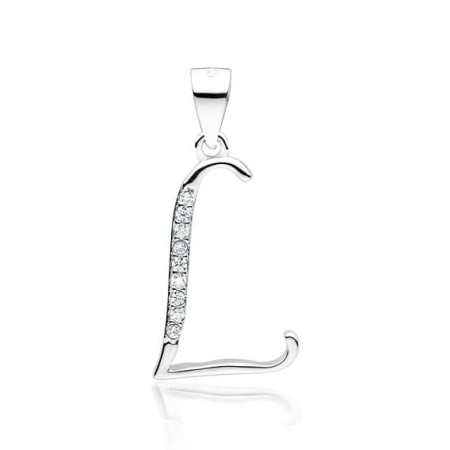 Zawieszka Srebrna pr 925 Cyrkonia Literka L