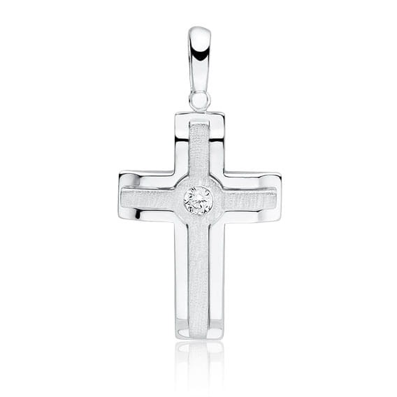 Zawieszka Srebrna pr 925 Krzyż Cyrkonia 
ZAS032S-KS0236C