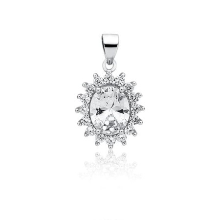 Zawieszka Srebrna pr 925 Biała Cyrkonia