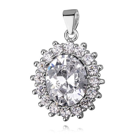 Zawieszka Srebrna pr 925 Biała Cyrkonia