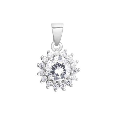 Zawieszka Srebrna pr 925 Biała Cyrkonia