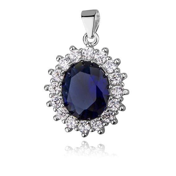Zawieszka Srebrna pr 925 Szafirowa Cyrkonia 
ZAS0126S-Z0685