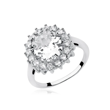 Pierścionek Srebrny pr 925 Duża Cyrkonia
