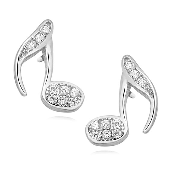 Kolczyki Srebrne pr 925 Nuty Cyrkonia 
ZAS0145S-Z1105E