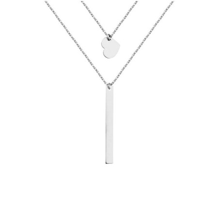 Naszyjnik Srebrny pr 925  Serce Blaszka