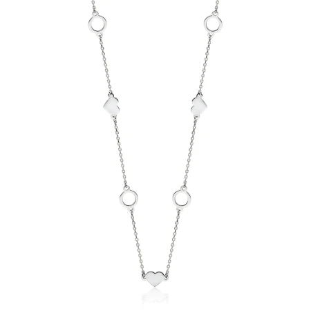 Naszyjnik Srebrny pr 925 Serca i Kółka