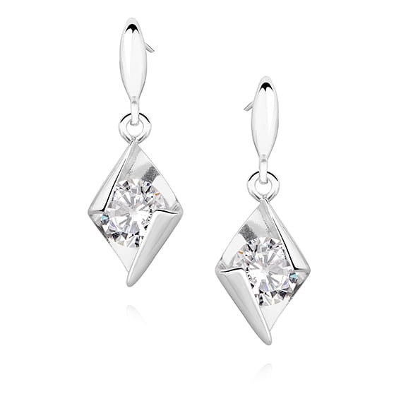 Kolczyki Srebrne pr 925 Biała Cyrkonia 
KO319S-KS0150E