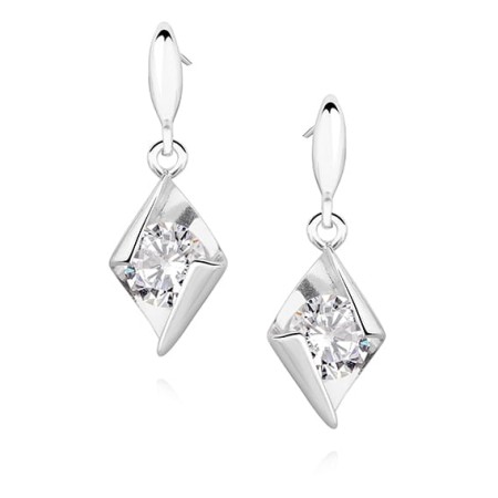 Kolczyki Srebrne pr 925 Biała Cyrkonia 