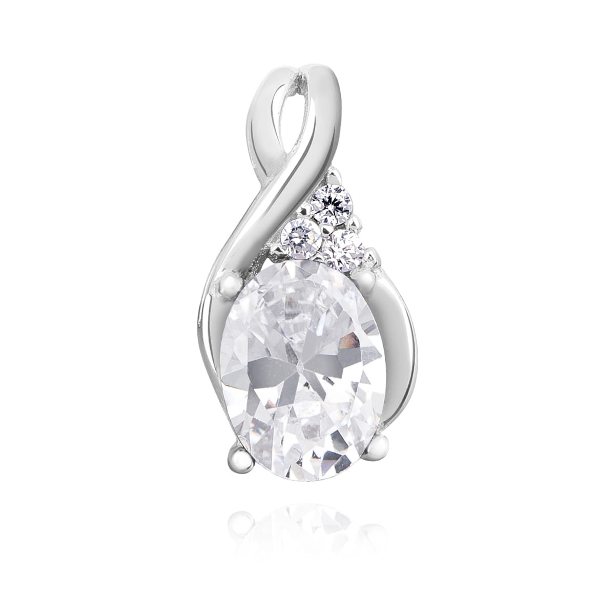 Zawieszka Srebrna pr 925 Biała Cyrkonia 
ZAS0179S-Z1080C