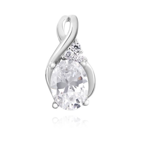 Zawieszka Srebrna pr 925 Biała Cyrkonia 