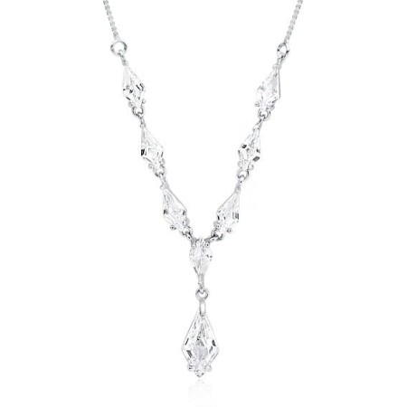 Naszyjnik Srebrny pr 925 Biała Cyrkonia 